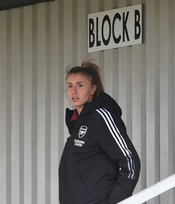 Framed Print : Arsenal's Leah Williamson Watches FA WSL Match between Arsenal Women and Manchester United Women Framed Print : Arsenal's Leah Williamson Watches FA WSL Match between Arsenal Women and Manchester United Women