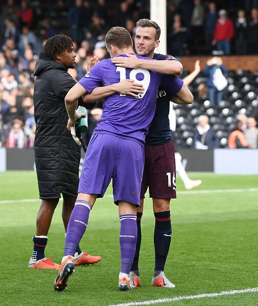 Arsenal's Leno and Holding: Post-Match Moment at Fulham (2018-19)