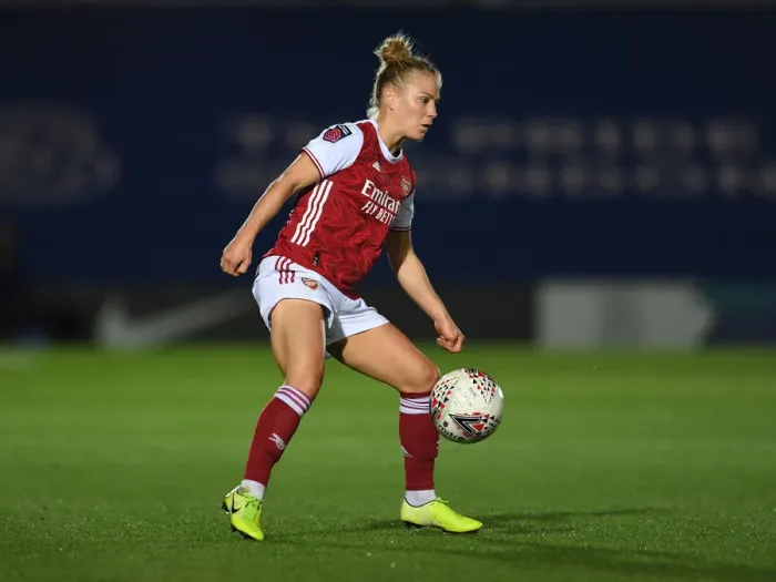 Framed Print : Arsenal's Leonie Maier in Action against Chelsea Women in Continental Cup Match