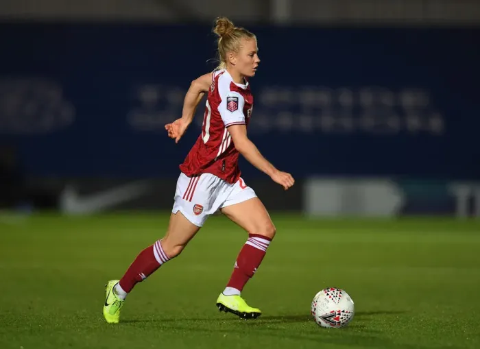 Framed Print : Arsenal's Leonie Maier Goes Head-to-Head with Chelsea Women in Continental Cup Clash Framed Print : Arsenal's Leonie Maier Goes Head-to-Head with Chelsea Women in Continental Cup Clash
