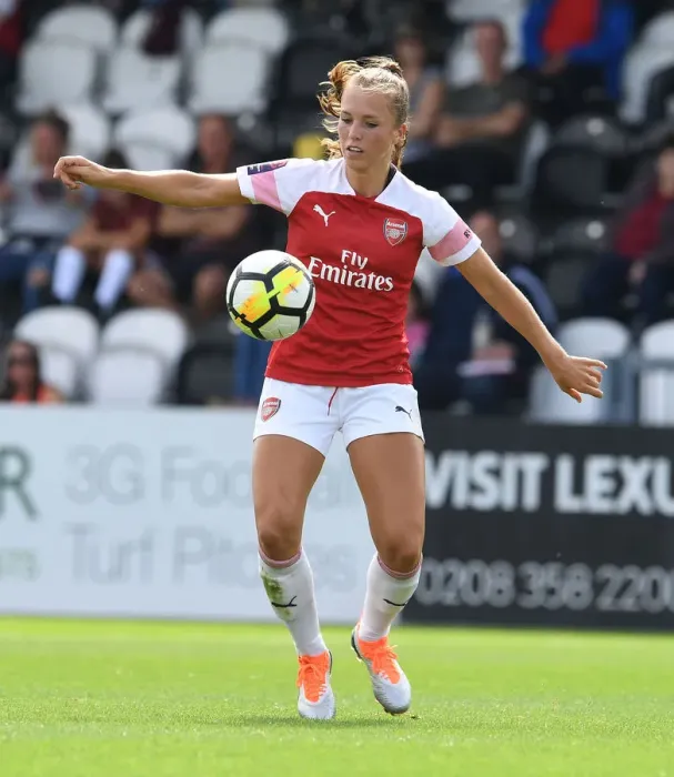 Framed Print : Arsenal's Lia Walti in Action: Arsenal Women vs West Ham United Women (2018-19)