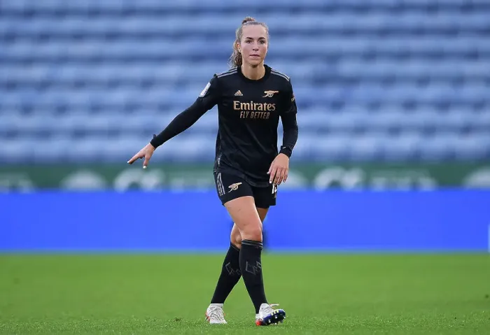 Framed Print : Arsenal's Lia Walti in Action: Barclays FA Women's Super League Clash against Leicester City