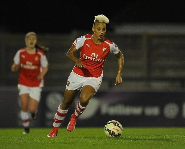 Arsenal's Lianne Sanderson in Action during the WSL Match vs. Bristol Academy (April 2015)