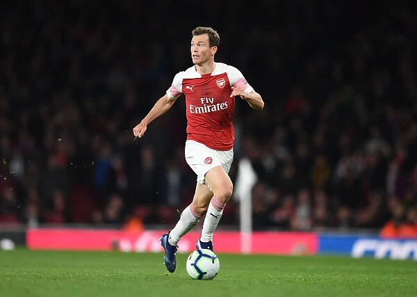 Arsenal's Lichtsteiner in Action against Leicester City, Premier League 2018-19
