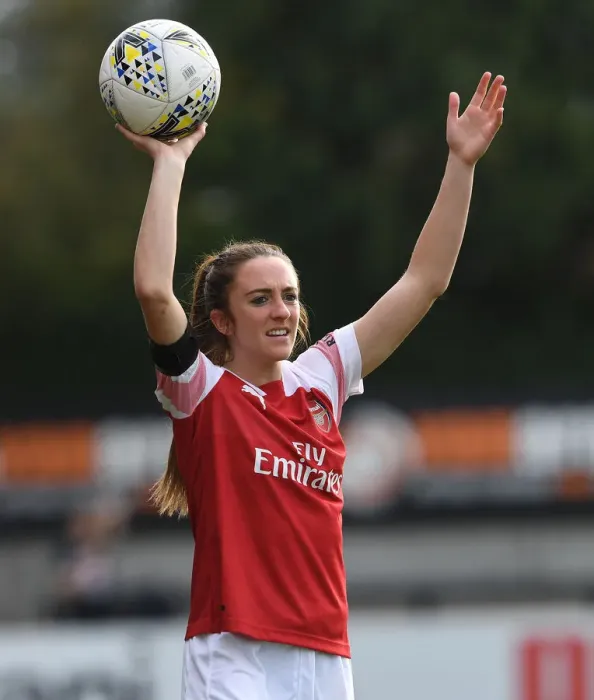 Framed Print : Arsenal's Lisa Evans in Action against Birmingham Ladies (WSL 2018-19)