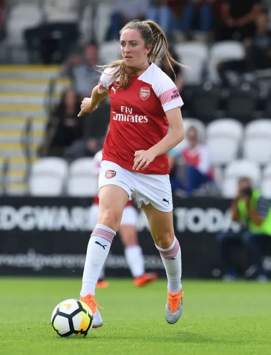 Framed Print : Arsenal's Lisa Evans in Action against West Ham United Women Framed Print : Arsenal's Lisa Evans in Action against West Ham United Women