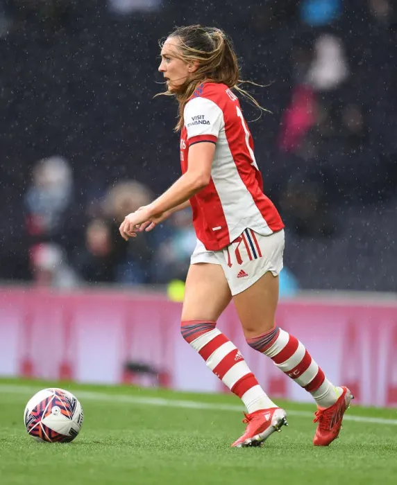 Framed Print : Arsenal's Lisa Evans Goes Head-to-Head Against Tottenham Hotspur in MIND Series Showdown