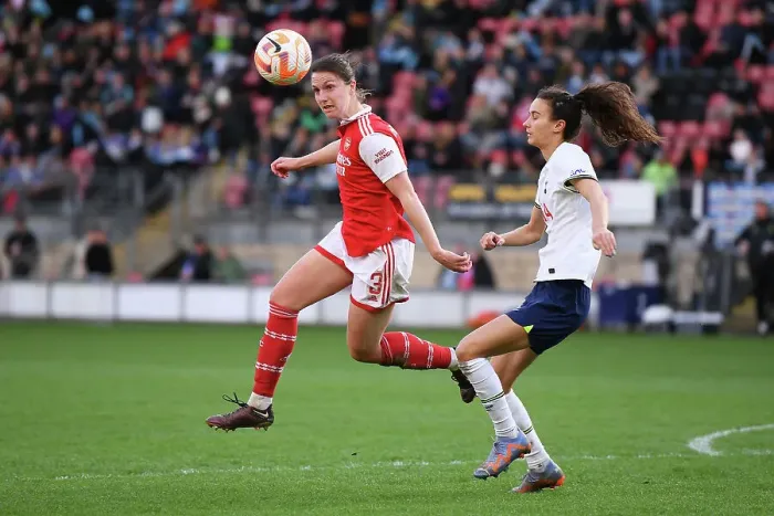 Framed Print : Arsenal's Lotte Wubben-Moy in Action: FA Women's Super League - Arsenal vs. Tottenham Hotspur