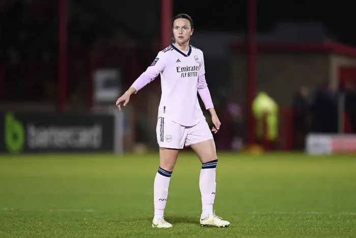 Framed Print : Arsenal's Lotte Wubben-Moy in Action during FA Women's Super League Match