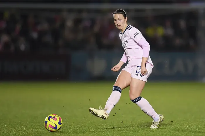 Framed Print : Arsenal's Lotte Wubben-Moy in Action during FA Women's Super League Match