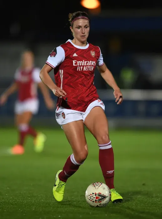 Framed Print : Arsenal's Lotte Wubben-Moy Concentrates in Continental Cup Showdown Against Chelsea Women Framed Print : Arsenal's Lotte Wubben-Moy Concentrates in Continental Cup Showdown Against Chelsea Women