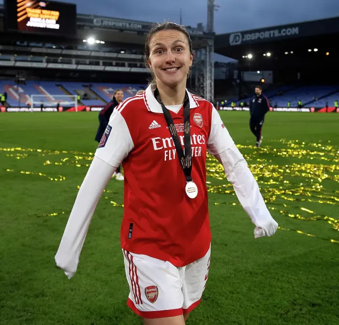 Framed Print : Arsenal's Lotte Wubben-Moy Reacts After FA Women's Continental Tyres League Cup Final vs Chelsea