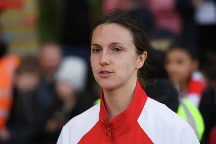Framed Print : Arsenal's Lotte Wubben-Moy Reacts After Tottenham Clash in FA Women's Super League Framed Print : Arsenal's Lotte Wubben-Moy Reacts After Tottenham Clash in FA Women's Super League