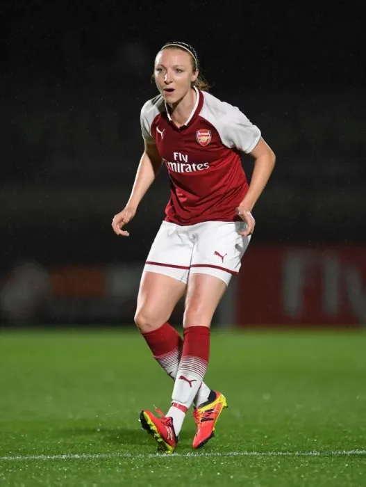 Framed Print : Arsenal's Louise Quinn in Action against Everton Ladies during Pre-Season Friendly