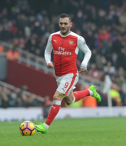 Arsenal's Lucas Perez in Action against Hull City during the 2016-17 Premier League Match