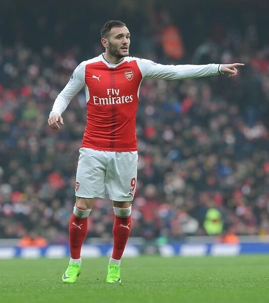 Arsenal's Lucas Perez in Action against Hull City during 2016-17 Premier League Clash at Emirates Stadium