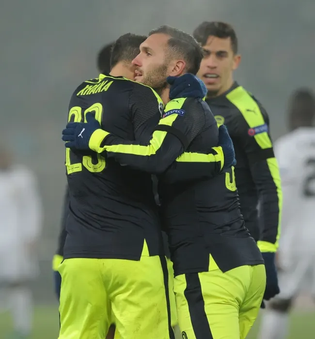 Framed Print : Arsenal's Lucas Perez Scores Third Goal Against FC Basel in 2016-17 UEFA Champions League Framed Print : Arsenal's Lucas Perez Scores Third Goal Against FC Basel in 2016-17 UEFA Champions League