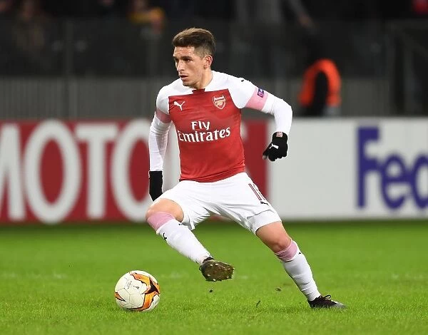 Arsenal's Lucas Torreira in Action against BATE Borisov in UEFA Europa League Round of 32 First Leg