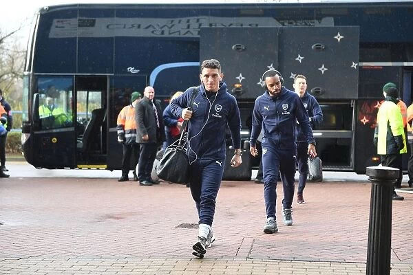 Arsenal's Lucas Torreira Arrives at John Smiths Stadium Ahead of Huddersfield Clash