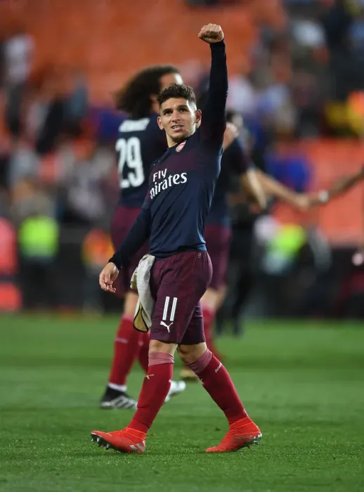 Framed Print : Arsenal's Lucas Torreira Celebrates Semi-Final Victory over Valencia in Europa League Framed Print : Arsenal's Lucas Torreira Celebrates Semi-Final Victory over Valencia in Europa League