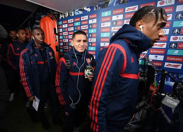 Arsenal's Lucas Torreira at Fratton Park before FA Cup Fifth Round Match vs Portsmouth