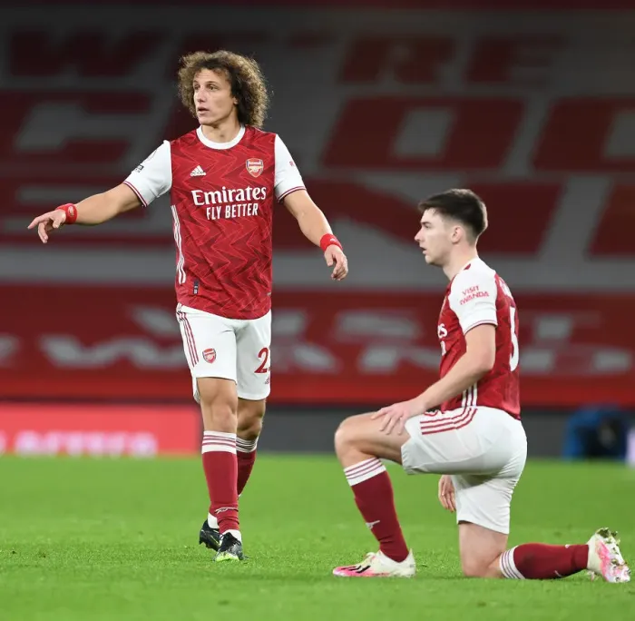 Framed Print : Arsenal's Luiz and Tierney in Action: Emirates Stadium Showdown - Arsenal vs Southampton (Premier League 2020-21)