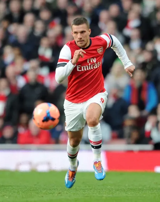 Framed Print : Arsenal's Lukas Podolski in FA Cup Action Against Liverpool