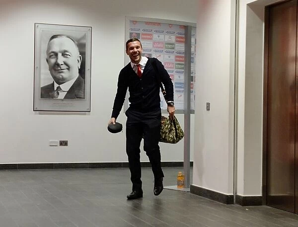 Arsenal's Lukas Podolski Ready for Arsenal v Southampton Clash (2014-15)