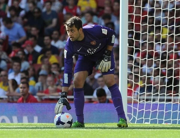 Arsenal's Lukasz Fabianski in Action at the Emirates Cup 2013 (vs. Napoli)