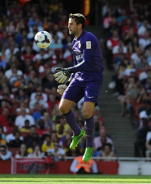 Arsenal's Lukasz Fabianski in Action Against Napoli at Emirates Cup Day One, 2013