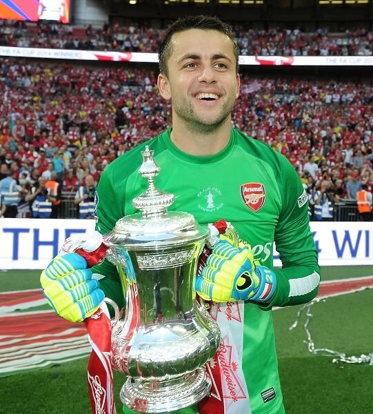 Arsenal's Lukasz Fabianski Celebrates FA Cup Victory at Wembley Stadium