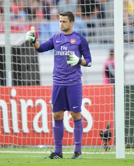 Framed Print : Arsenal's Lukasz Fabianski Faces Manchester City in Pre-Season 2013