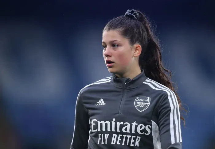 Framed Print : Arsenal's Madison Earl Faces Off Against Leicester City in Barclays Women's Super League Clash