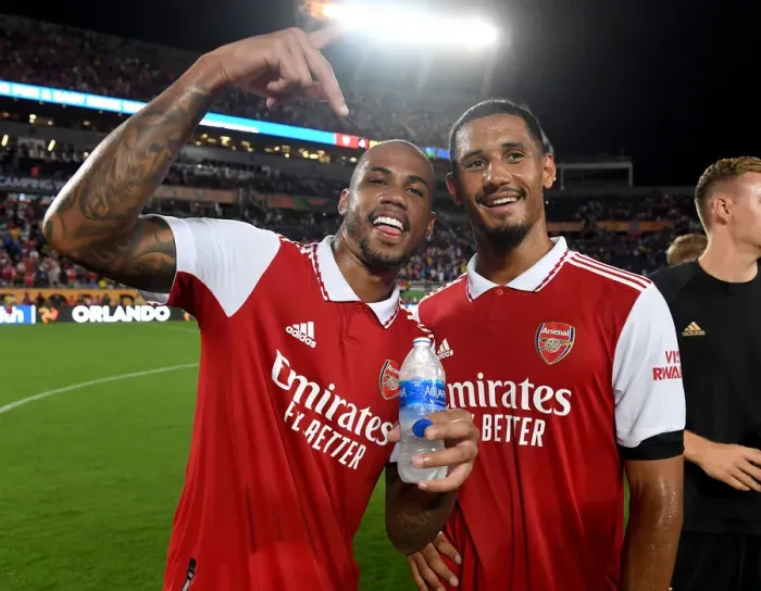 Framed Print : Arsenal's Magalhaes and Saliba Clash: A Rivalry Ignites in the Florida Cup - Arsenal vs. Chelsea Framed Print : Arsenal's Magalhaes and Saliba Clash: A Rivalry Ignites in the Florida Cup - Arsenal vs. Chelsea