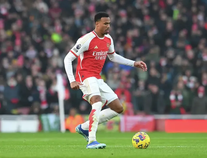 Framed Print : Arsenal's Magalhaes Steels Focus: Arsenal vs. Wolverhampton Wanderers (2023-24) Framed Print : Arsenal's Magalhaes Steels Focus: Arsenal vs. Wolverhampton Wanderers (2023-24)