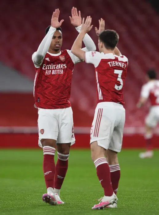 Framed Print : Arsenal's Magalhaes and Tierney Prepare for Burnley Clash (2020-21) Framed Print : Arsenal's Magalhaes and Tierney Prepare for Burnley Clash (2020-21)