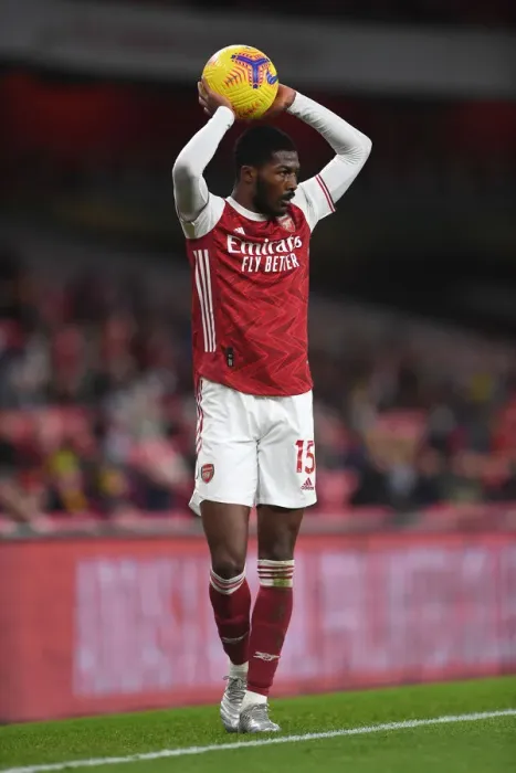 Framed Print : Arsenal's Maitland-Niles in Action Against Burnley - Premier League 2020-21
