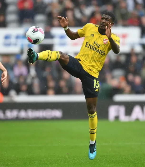 Framed Print : Arsenal's Maitland-Niles in Action Against Newcastle United - Premier League 2019-20