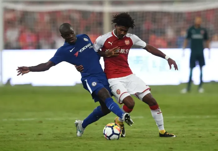 Framed Print : Arsenal's Maitland-Niles vs. Chelsea's Kante: A Pre-Season Showdown in Beijing Framed Print : Arsenal's Maitland-Niles vs. Chelsea's Kante: A Pre-Season Showdown in Beijing