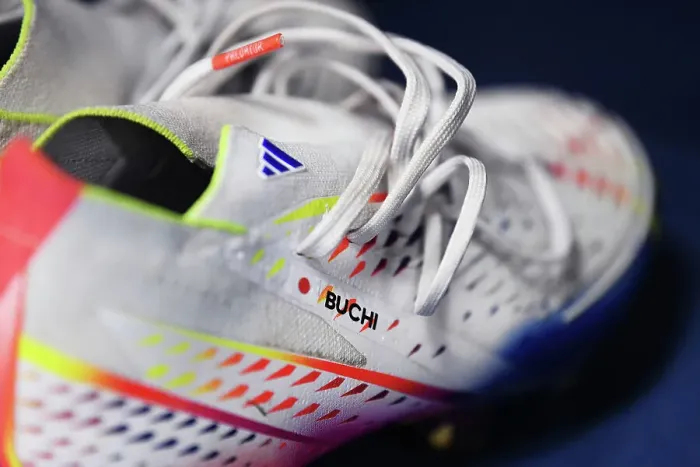 Framed Print : Arsenal's Mana Iwabuchi: A Closer Look at Her Match-Ready Boots at Leicester City Women vs Arsenal Women (Barclays FA WSL, 2022-23)