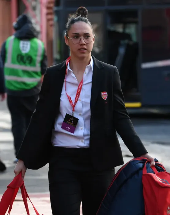 Framed Print : Arsenal's Manuela Zinsberger Prepares for FA Womens Continental League Cup Final Against Chelsea Framed Print : Arsenal's Manuela Zinsberger Prepares for FA Womens Continental League Cup Final Against Chelsea