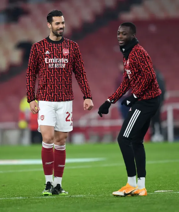 Framed Print : Arsenal's Mari and Pepe Ready for Carabao Cup Battle against Manchester City