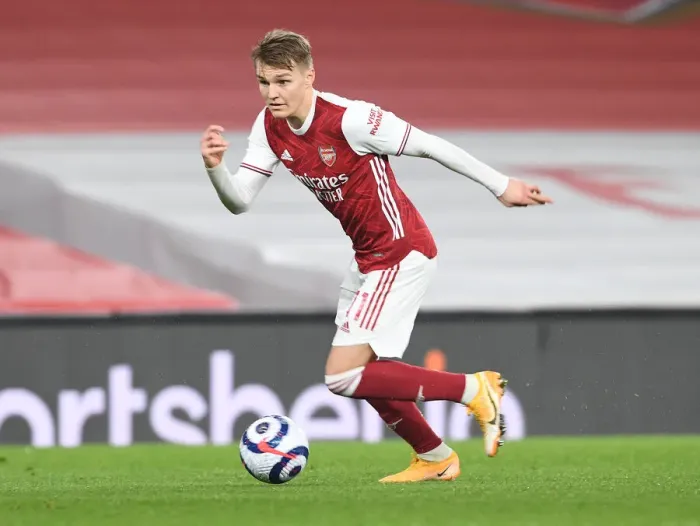 Framed Print : Arsenal's Martin Odegaard in Action Against Manchester City - Premier League 2021 (Behind Closed Doors) Framed Print : Arsenal's Martin Odegaard in Action Against Manchester City - Premier League 2021 (Behind Closed Doors)