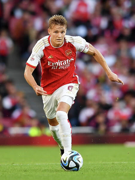 Arsenal's Martin Odegaard in Action against AS Monaco at the Emirates Cup 2023-24