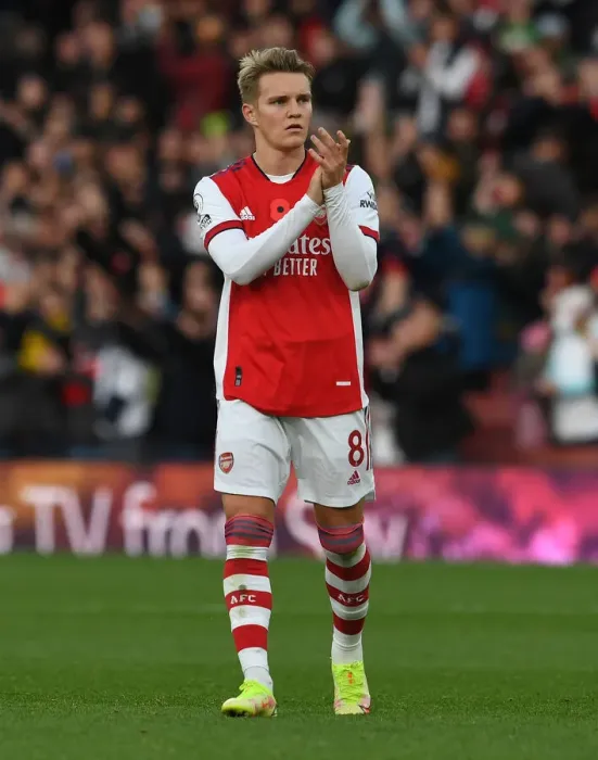 Framed Print : Arsenal's Martin Odegaard Celebrates with Fans after Arsenal v Watford Win Framed Print : Arsenal's Martin Odegaard Celebrates with Fans after Arsenal v Watford Win