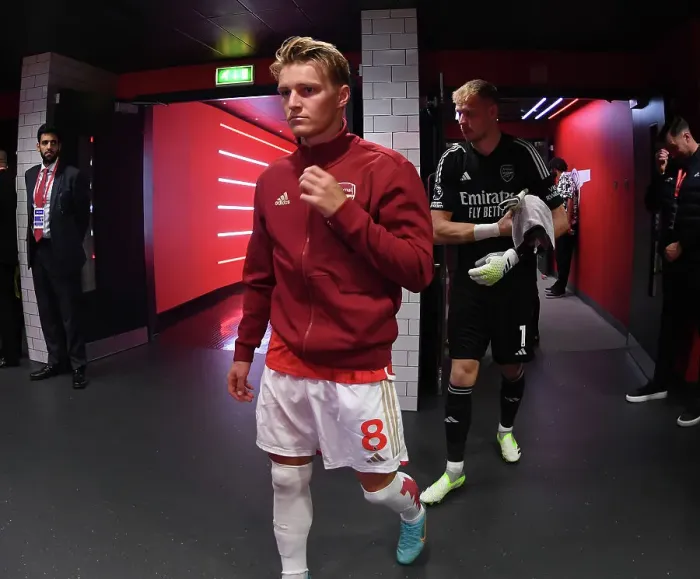 Framed Print : Arsenal's Martin Odegaard Gears Up for Arsenal v Nottingham Forest Clash (2023-24) Framed Print : Arsenal's Martin Odegaard Gears Up for Arsenal v Nottingham Forest Clash (2023-24)