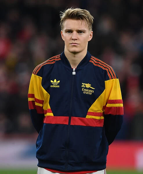 Arsenal's Martin Odegaard Prepares for Arsenal v West Ham United in the Premier League