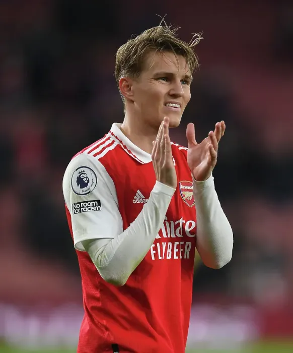 Framed Print : Arsenal's Martin Ødegaard Reacts After Arsenal FC vs Manchester City, Premier League 2022-23