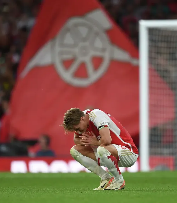 Framed Print : Arsenal's Martin Odegaard Reacts After Arsenal FC vs Manchester City, Premier League 2023-24 Framed Print : Arsenal's Martin Odegaard Reacts After Arsenal FC vs Manchester City, Premier League 2023-24