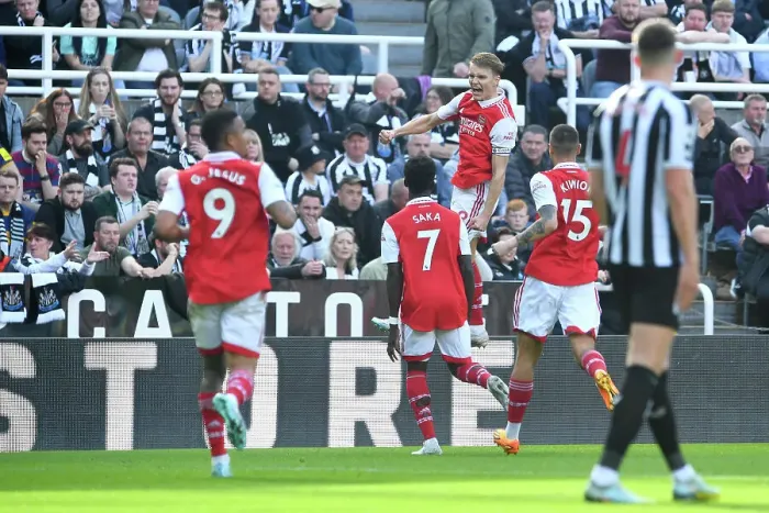 Framed Print : Arsenal's Martin Odegaard Scores First Goal: Newcastle United vs Arsenal, Premier League 2022-23 Framed Print : Arsenal's Martin Odegaard Scores First Goal: Newcastle United vs Arsenal, Premier League 2022-23